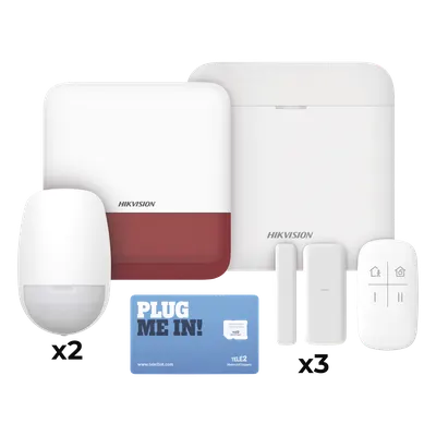 Kit de alarma inalámbrico Hikvision DS-PWA48-KSDV2(R) con 48 zonas