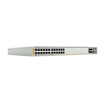 Switch PoE+ Stackeable Capa 3 / 24 Puertos Gigabit / 4 SFP+ 10G / Stacking Virtual / PSU Hot-Swap / 214.3 Mpps / 808 W PoE+