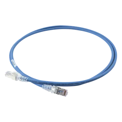 Patch Cord Cat6A Blindado S/FTP / 1.52 m (5 pies) / 28 AWG Diámetro Reducido / Color Azul
