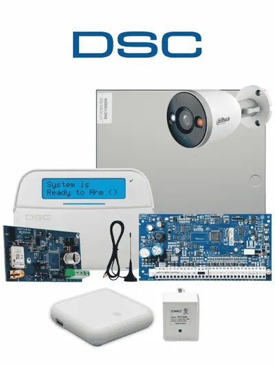 Kit de alarma DSC NEO-LCD-LE4050M con Video Hub y cámara IP