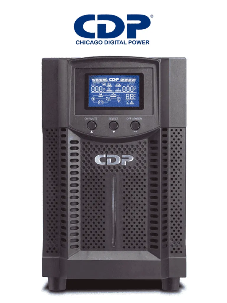 CDP UPO11-2 - UPS ONLINE de 2000VA / 1800W / 4 Terminales de salida / Baterias 12V a 9AH X 4 / Respaldo de 5min en carga completa