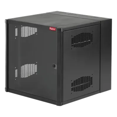 Gabinete AccessPlus de 8 UR Montaje en Pared de 19in / Doble Bisagra / Puerta con Ventana de Seguridad / 425 mm (16.7 in) x 620 mm (24.4 in) x 638 mm (25.1 in) / Color Negro