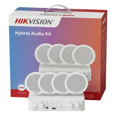 Kit de audio Hikvision DS-QAE0KA60206-4 con Bluetooth y 4 bocinas