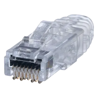 Plug RJ45 Cat6 / 3 Piezas / 23-24 AWG / 50μ Oro / 2500 Ciclos / 100 Piezas