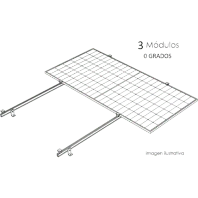 Sistema de montaje solar BASEL KITBASEL1X3A0 para techo plano, 1 módulo