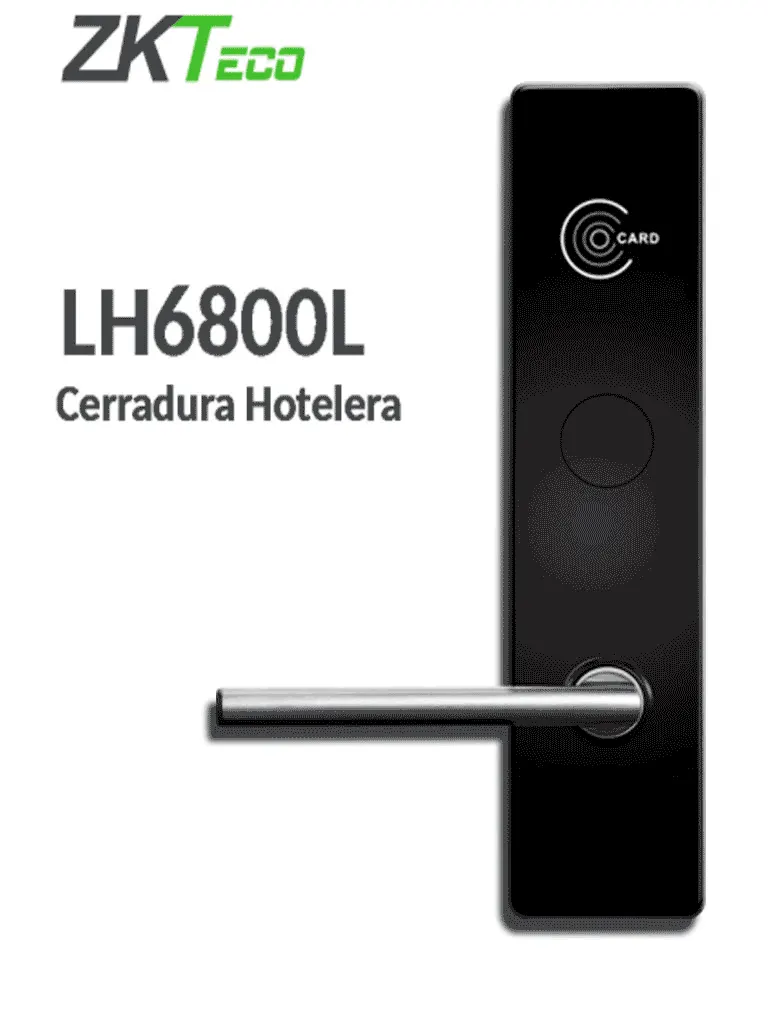 Cerradura hotelera izquierda ZKTeco LH6800L con tecnología MIFARE