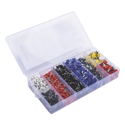 Juego de Terminales Ferrul / 1200 Piezas / 0.5 a 10 mm² / Cobre/Latón Estañado / Polipropileno / Bajo Voltaje