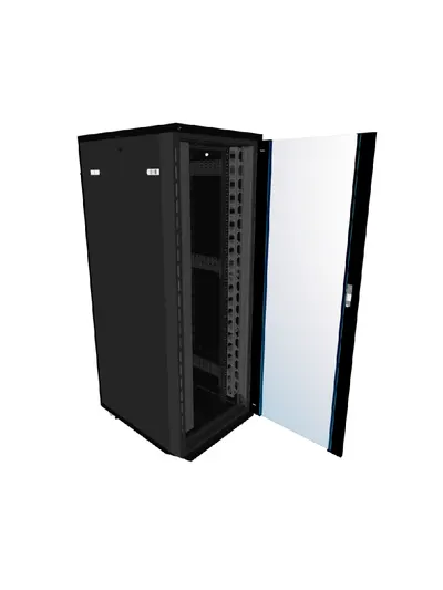 SBE TECH SBE-GNL45UR600P1.2PC - Gabinete de Piso de 45 UR con puerta de cristal / Ancho de 60 cm, Alto 2.19 m y una profundidad de 1.2 m.