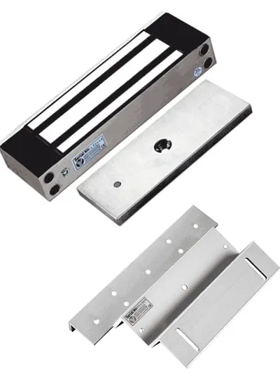 YLI YM500NWPACK - Paquete de Cerradura Magnética para exterior YM500NW y Soporte de Fijación tipo ZL / Fuerza de Sujeción 500kg (1200LB) / Para puertas de madera, vidrio y metálicas / IP68