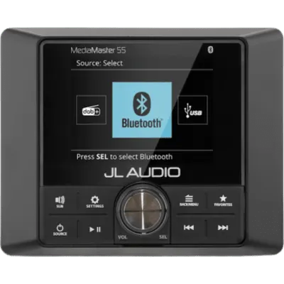 Reproductor Multimedia Estéreo Náutico / Resistente a la Intemperie IP67 / Pantalla LCD TFT Color 2.8 in (71 mm) / Resolución 320 x 240 / Bluetooth / DAB+ / Multi-Zone / NMEA 2000 / 4 x 25 W RMS / Alimentación 10-16 VCC