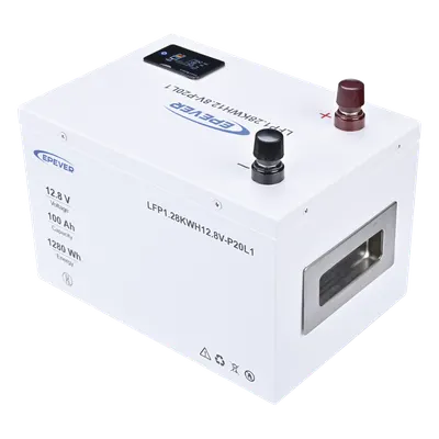Batería de Litio LiFePO4 12.8Vcc, 100Ah, 1.28KwH, Pantalla LCD para Monitoreo Local, Carcasa Metálica