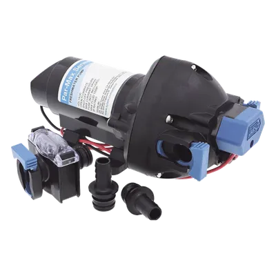 Bomba de Agua a Presión / 12 Vcd / Caudal 7 L/min (1.5 GPM) / Presión 2-35 psi / Autocebante 1.8 m (5.9 ft) / Sin Tanque Acumulador