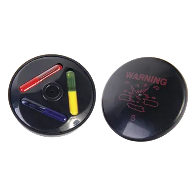 Tag AM para Ropa / Frecuencia 58 kHz / Diámetro 51 mm / Tinta Dual Rojo/Azul / Cobertura 160 a 180 cm / Negro