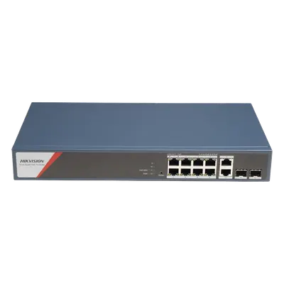 Switch PoE administrable Hikvision DS-3E1512HP-SI-8P2T2F con 8 puertos