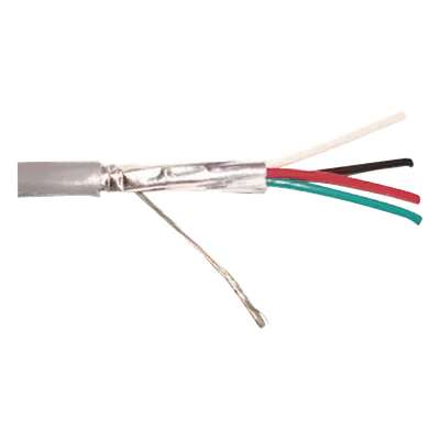 Cable Multiconductor para Alarma / 4x22 AWG / Blindado / CMR / 305 m (1000 ft) / Gris