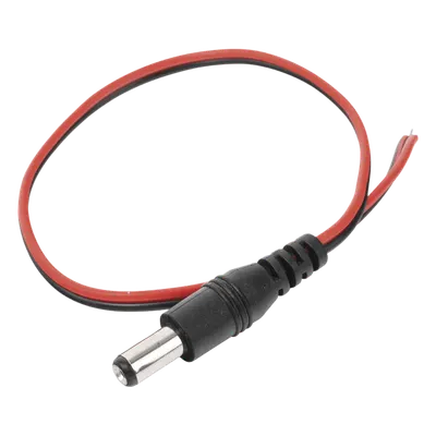 Cable Pigtail DC / Conector Macho 5.5 x 2.1 mm / Calibre 22AWG / 28.5 cm / Polarizado / 12 VCC