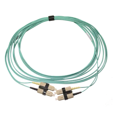 Jumper de Fibra Óptica Multimodo 50/125 OM3 / SC-SC Duplex / OFNR / Aqua / 5 m (16.40 ft)