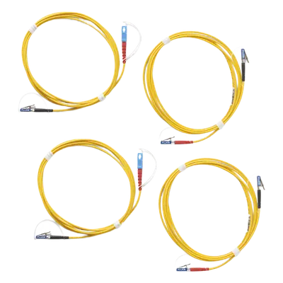 Kit de Cables de Referencia de Comprobación Monomodo / Conectores LC Metálicos / 2 SC/LC y 2 LC/LC / 2 Metros (6.56 Pies)