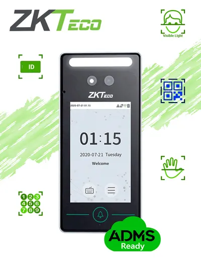 ZKTECO SpeedFaceV4LAC - Control de Acceso y Asistencia Visible Light con Autenticación Facial (800 Rostros), Verificación por Palma (800), Tarjeta ID 125 kHz (1000), Registro de 150,000 Eventos y Conectividad TCP/IP