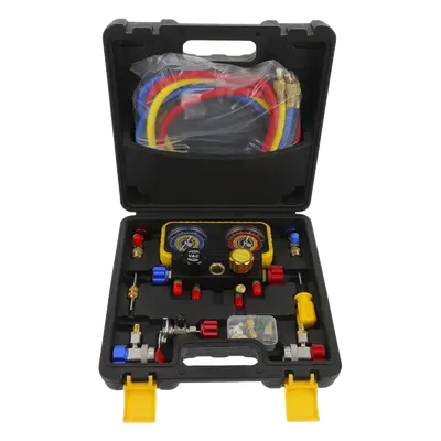 Manómetro de 4 vías PRECISION PSTH08002 con 4 mangueras