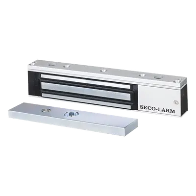 Chapa Magnética Electromagnética / 300 lbs (136 kg) / LED de Estado / Sensor de Puerta / Aluminio Anodizado / Interior