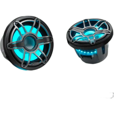 Subwoofer Náutico 8" / 200 W RMS / 4 Ω / Iluminación LED Transflective™ / Rejilla Deportiva de Titanio / Deflector Infinito o Caja Cerrada / Marino