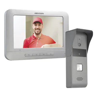 Kit de videoportero analógico Hikvision DS-KIS203-T con pantalla de 7 pulgadas