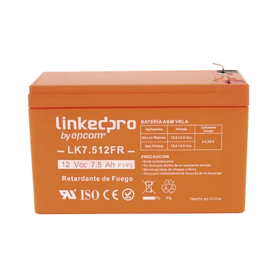Batería de respaldo LINKEDPRO LK7.512FR de 12 V y 7.5 Ah