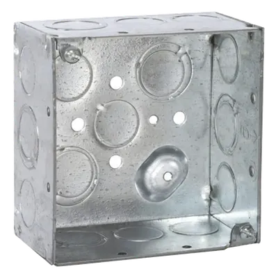 Caja eléctrica cuadrada RACO HUB-232 galvanizada de 4 x 4 pulgadas