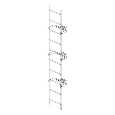Escalera Externa Sólida / 3 m (10') / Secciones 1-12 / 3 Herrajes Sujetadores / Galvanizada en Caliente