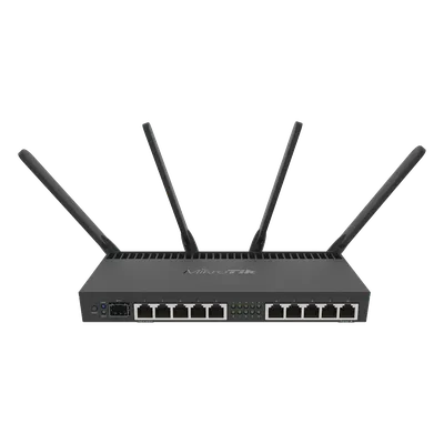 Router con Wi-Fi 4x4 MU-MIMO, hasta 2 watts de potencia, antenas de 3 dBi, 10 puertos Gigabit, 1 Puerto SFP+