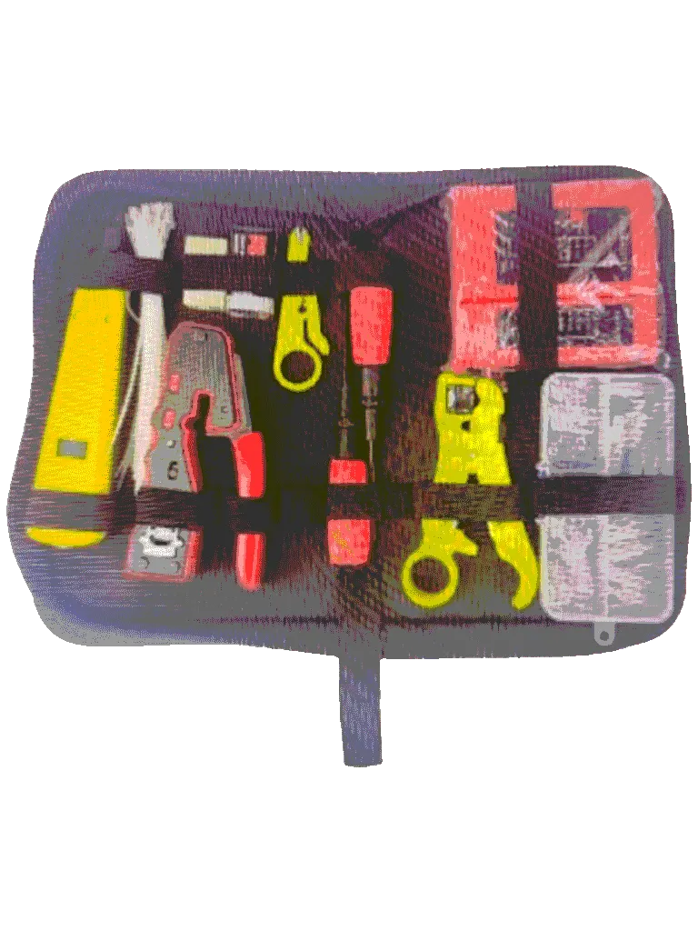TCE LN-NET-TK-80 - Kit de Herramientas para Instalación de Redes Pass-Through, Crimpadora RJ45, Probador de Cables, Pelacables y Accesorios