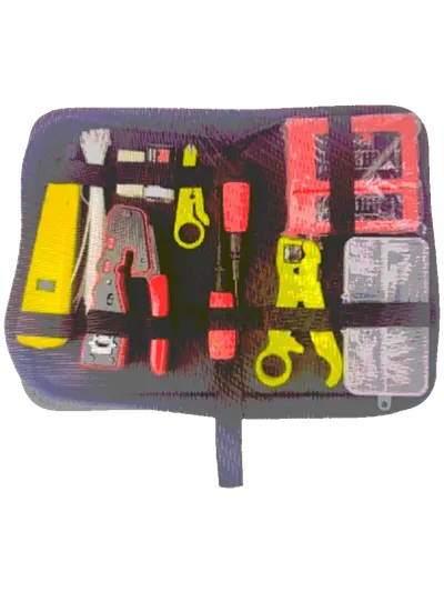 TCE LN-NET-TK-80 - Kit de Herramientas para Instalación de Redes Pass-Through, Crimpadora RJ45, Probador de Cables, Pelacables y Accesorios