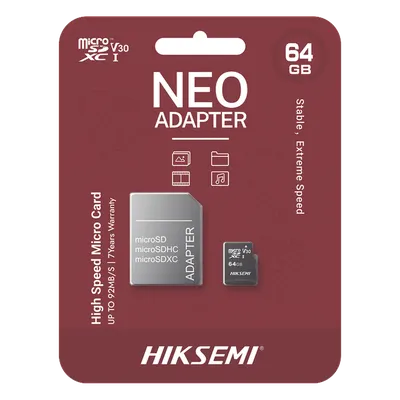 Memoria microSD con Adaptador / 64 GB / Clase 10 / Lectura 92 MB/s / Escritura 30 MB/s / NAND TLC / Resistente a Agua y Golpes