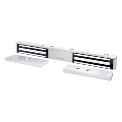 Chapa Magnética Doble / 600 lb (272 kg) por Puerta / 12/24 VDC Seleccionable / LED Bicolor / UL / Libre de Magnetismo Residual