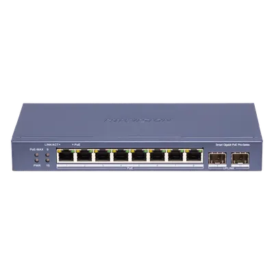Switch PoE+ Administrable / 8 Puertos Gigabit PoE+ / 2 SFP / Gestión Cloud / Alcance Extendido 300 m / 984 pies / 110 W