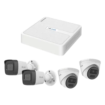 Kit de videovigilancia IP HiLook KIPH2B2D/2MP con 4 cámaras 2 MP