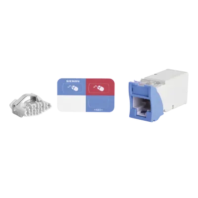 Jack UTP SIEMON Z6-06B categoría 6 azul para montaje híbrido