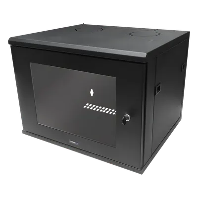 Gabinete de Montaje en Pared, Con Puerta de Cristal, de 19in, 6UR, Color Negro