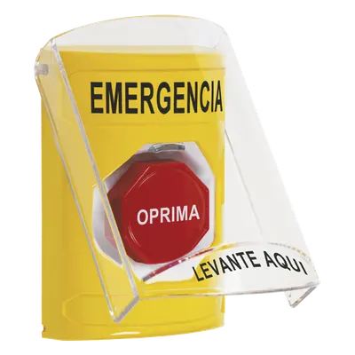 Botón de Emergencia Multipropósito / Superficie / Tapa Policarbonato / Bocina Pre-Alarma / Llave Restablecimiento / Interior