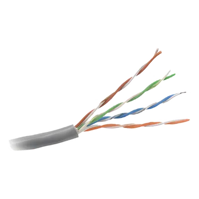 Bobina de Cable UTP Cat5e / 305 m (1000 ft) / Gris / 350 MHz / PVC con UV / -20°C a 75°C