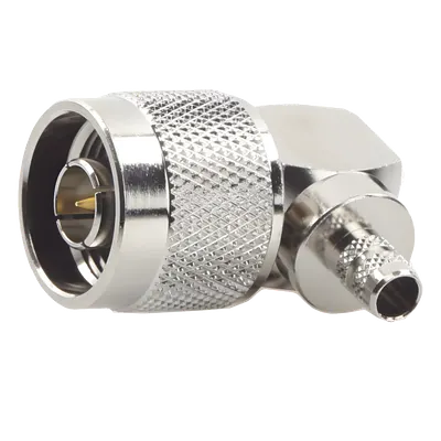 Conector N Macho en Ángulo Recto / Anillo Plegable / Cables RG-8/X, LMR-240 / Níquel, Oro, Teflón