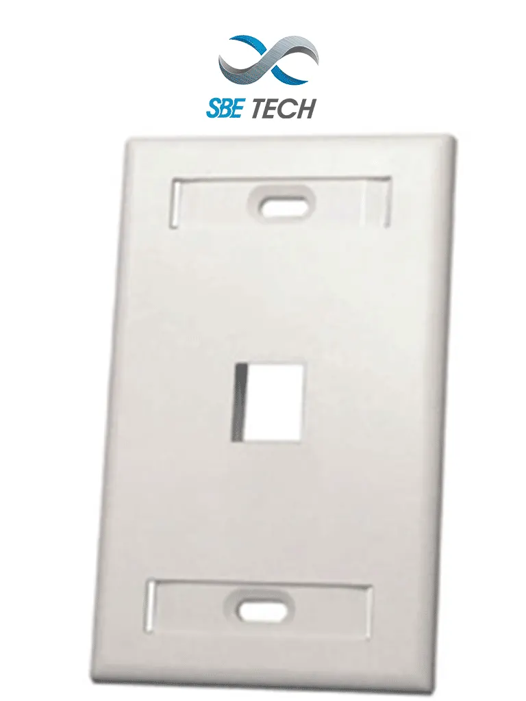 Placa de pared SBE TECH SBE-2517-1P-WT de 1 puerto blanco