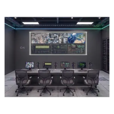 Videowall Hikvision DS-VW3X20B55/WM 3x2 con seis pantallas de 55 pulgadas