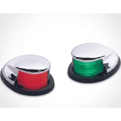 Set de Luces Laterales para Embarcación / USCG 2 Millas / Cromado / Rojo y Verde / <20 m (65.6 ft) / 12 VDC / 10 W