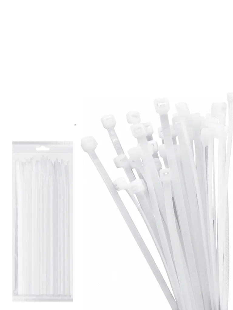 Cinchos de nylon OEM LMG-SZS-4X200 blancos, paquete con 100 piezas