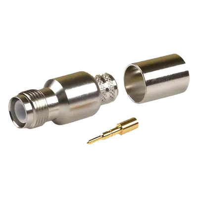 Conector TNC Hembra Inverso / Cuerpo Bronce Niquelado / Contacto Oro / Teflón / Anillo Plegable / LMR-400, 9913, 7810A, 8214, CNT-400, RG8/U-SYS, RFLASH-1113