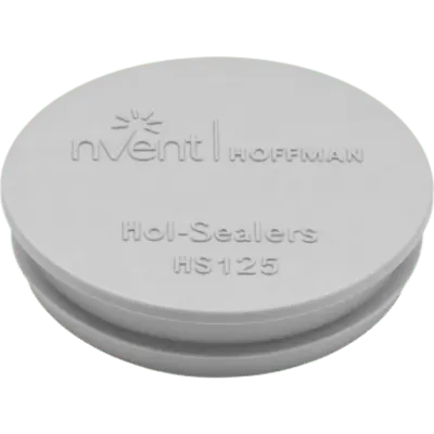 Sello de Orificio Hol-Sealer / 48 mm (1.88 in) Diámetro / Cubre Orificios hasta 35 mm (1.38 in) / Acero Dulce Calibre 16 / Gris Claro RAL 7035 / UL 508A / IP66
