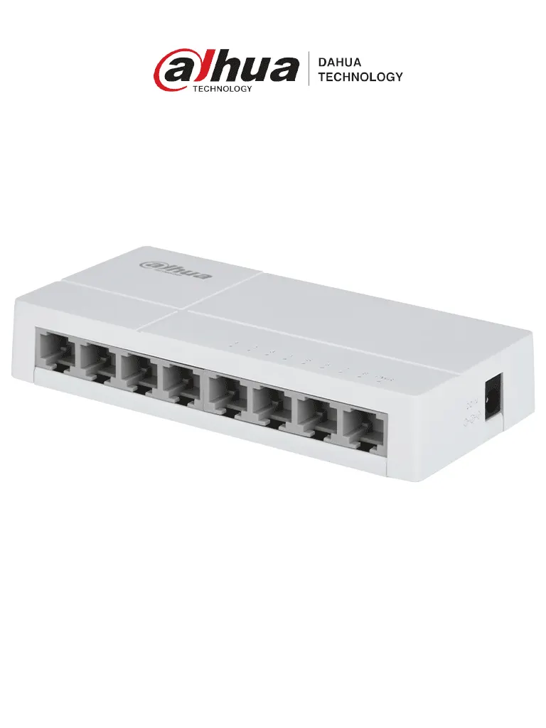 Switch de escritorio Dahua DH-SF1008L con 8 puertos Fast Ethernet