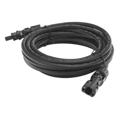 Cable Fotovoltaico / 2.5 m (8.2 ft) / 10 AWG / Terminales MC4 Macho-Hembra / Negro UV
